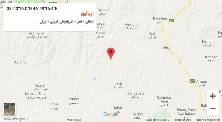 روستای ارپالیق بر روی نقشه