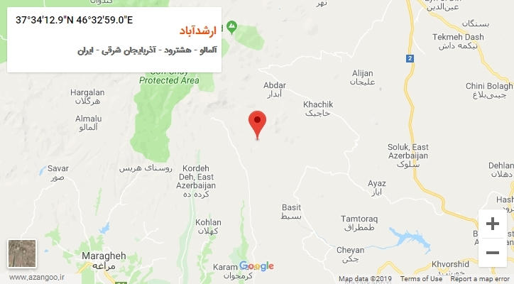 روستای ارشدآباد بر روی نقشه