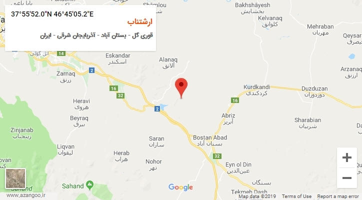 روستای ارشتناب بر روی نقشه