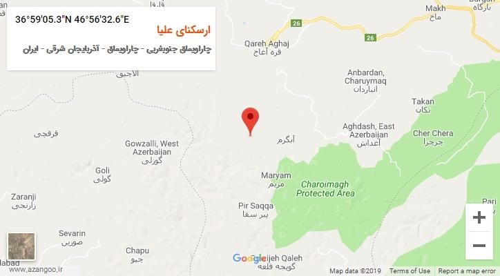 روستای ارسکنای علیا بر روی نقشه