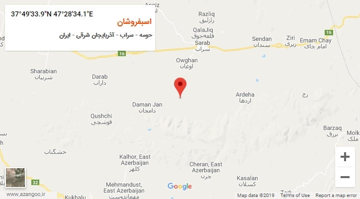 روستای اسبفروشان بر روی نقشه