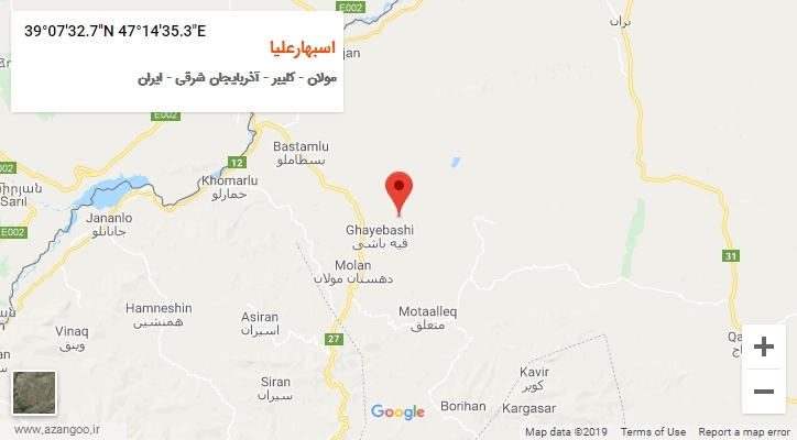 روستای اسبهارعلیا بر روی نقشه