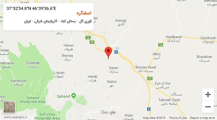 روستای اسفنگره بر روی نقشه