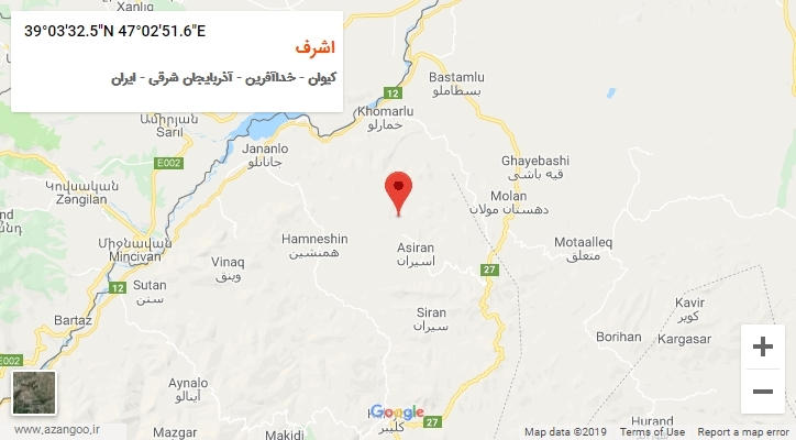 روستای اشرف بر روی نقشه