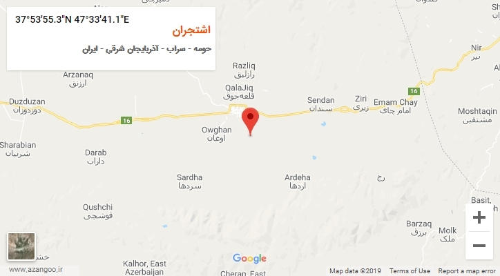 روستای اشتجران بر روی نقشه