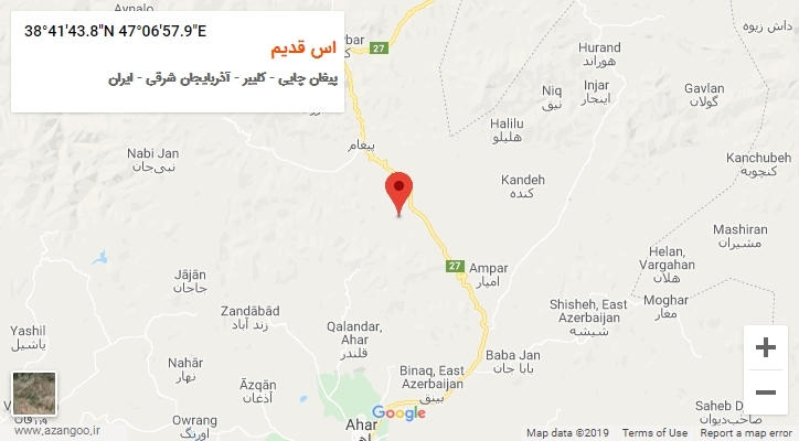 روستای اس قدیم بر روی نقشه