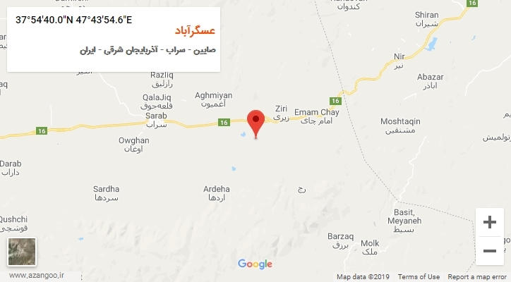 روستای عسگرآباد بر روی نقشه