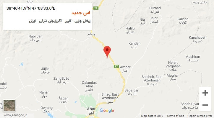 روستای اس جدید بر روی نقشه