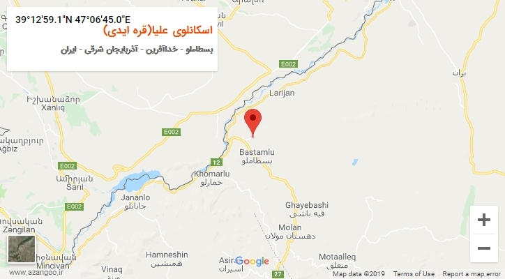 روستای اسکانلوی علیا(قره ایدی) بر روی نقشه