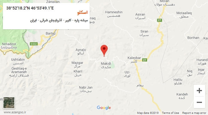 روستای اسکلو بر روی نقشه