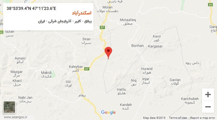 روستای اسکندرآباد بر روی نقشه
