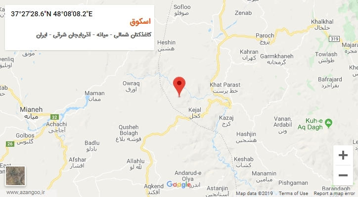 روستای اسکوق بر روی نقشه