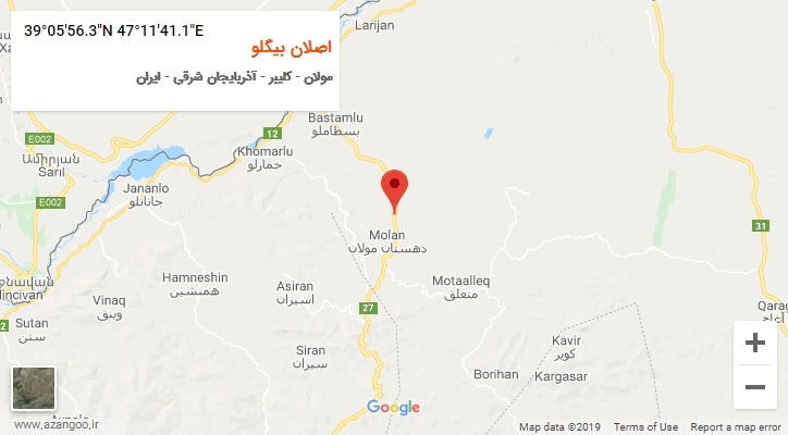 روستای اصلان بیگلو بر روی نقشه