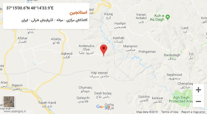 روستای استانجین بر روی نقشه