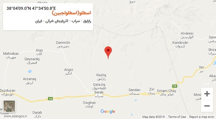 روستای اسطلو(اسطلولجبین) بر روی نقشه