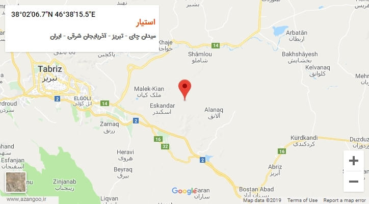 روستای استیار بر روی نقشه