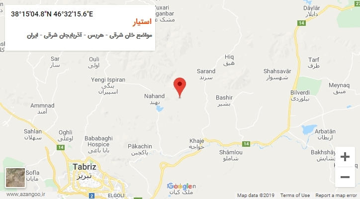 روستای استیار بر روی نقشه
