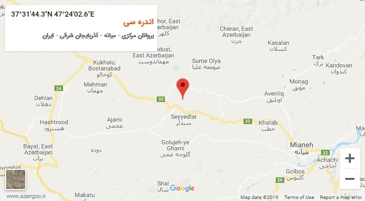 روستای اتدره سی بر روی نقشه