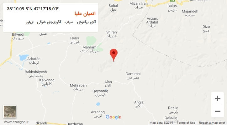 روستای اتمیان علیا بر روی نقشه