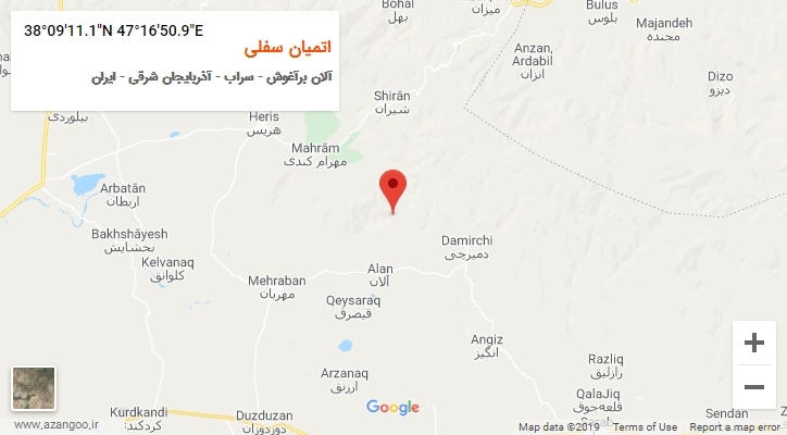 روستای اتمیان سفلی بر روی نقشه