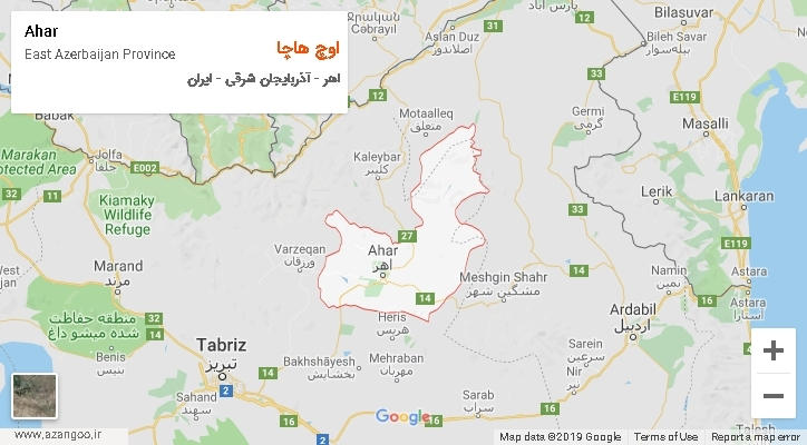 دهستان اوچ هاچا بر روی نقشه