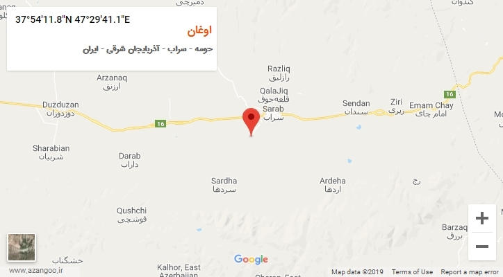 روستای اوغان بر روی نقشه