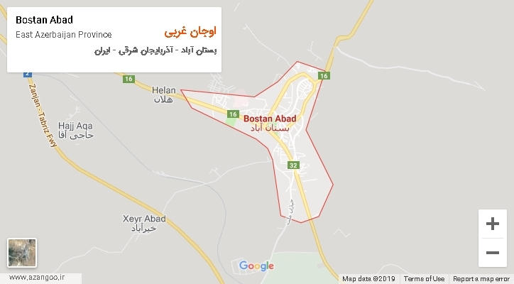 دهستان اوجان غربی بر روی نقشه