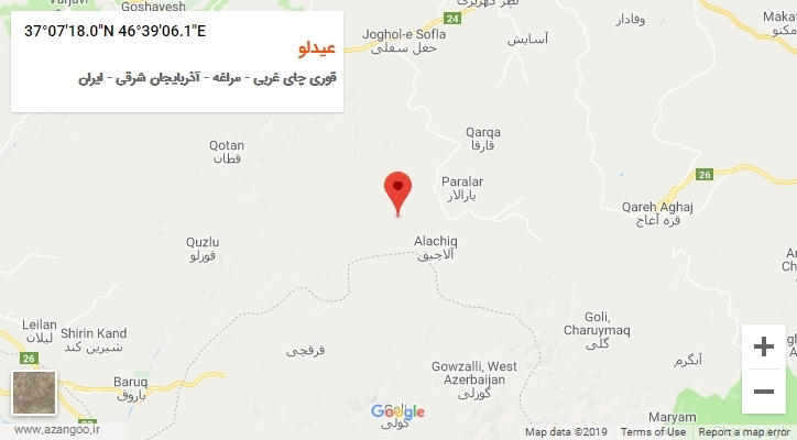 روستای عیدلو بر روی نقشه