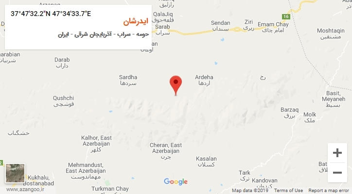 روستای ایدرشان بر روی نقشه