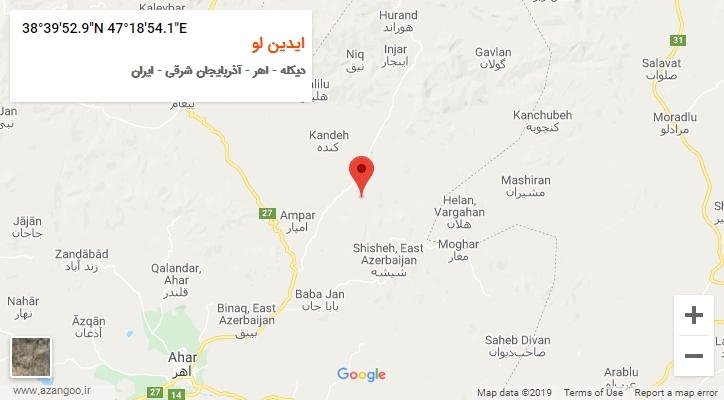 روستای ایدین لو بر روی نقشه