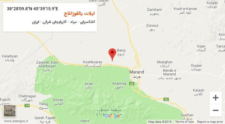 روستای ایلات یالقوزاغاج بر روی نقشه