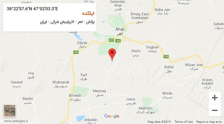 روستای ایلکده بر روی نقشه