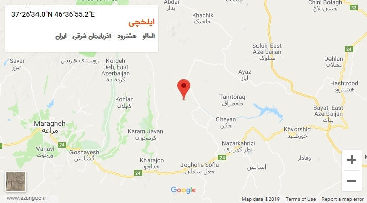 روستای ایلخچی بر روی نقشه