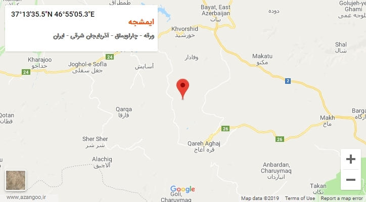 روستای ایمشجه بر روی نقشه