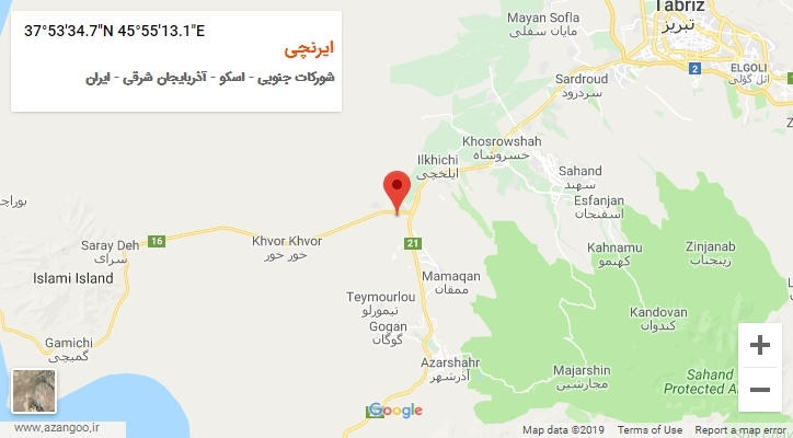 روستای ایرنچی بر روی نقشه