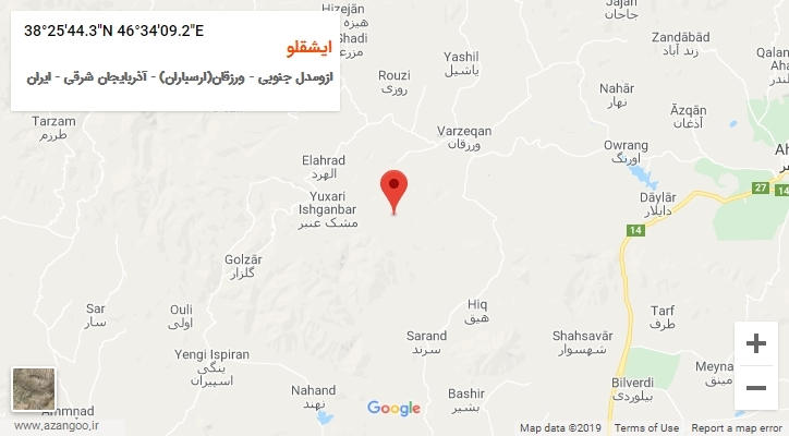 روستای ایشقلو بر روی نقشه