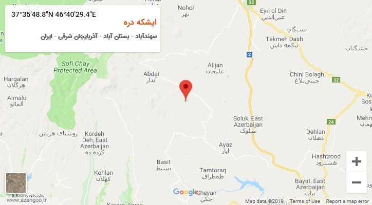 روستای ایشکه دره بر روی نقشه