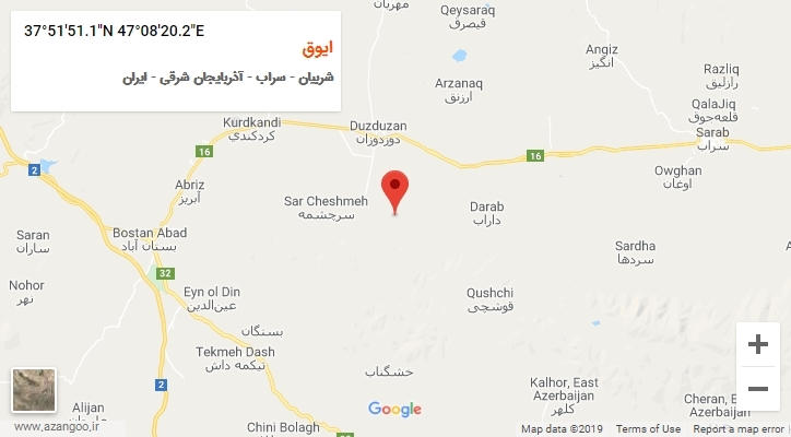 روستای ایوق بر روی نقشه