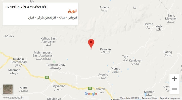 روستای ایورق بر روی نقشه
