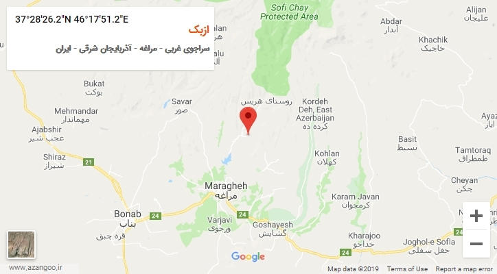روستای ازبک بر روی نقشه