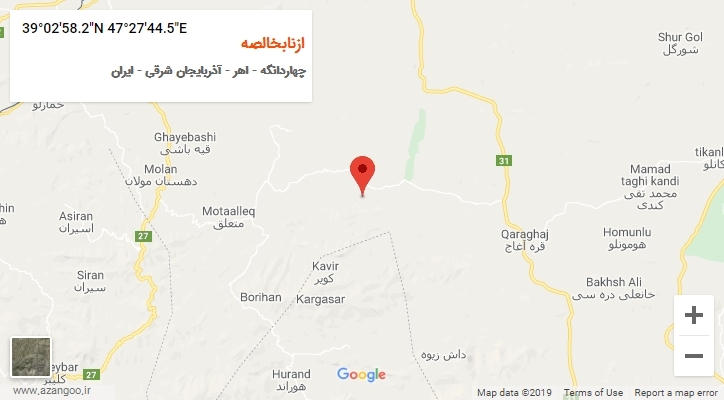 روستای ازنابخالصه بر روی نقشه
