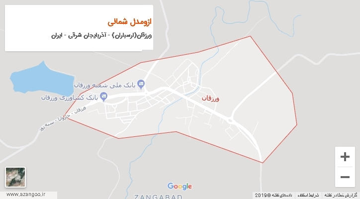 دهستان ازومدل شمالی بر روی نقشه