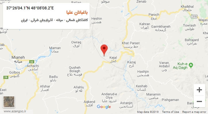 روستای باغبانان علیا بر روی نقشه