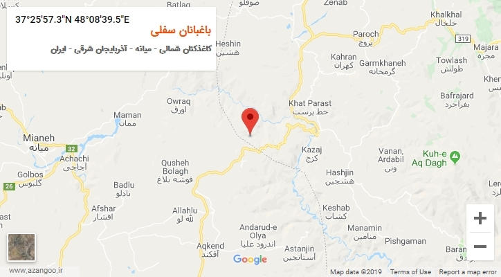 روستای باغبانان سفلی بر روی نقشه