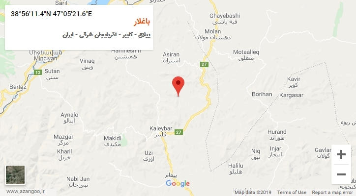 روستای باغلار بر روی نقشه