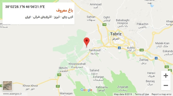 روستای باغ معروف بر روی نقشه
