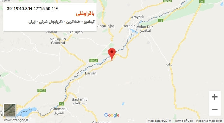 روستای باقراوغلی بر روی نقشه