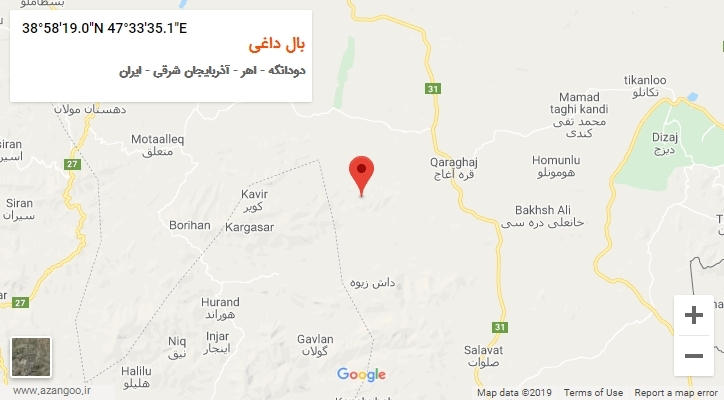 روستای بال داغی بر روی نقشه