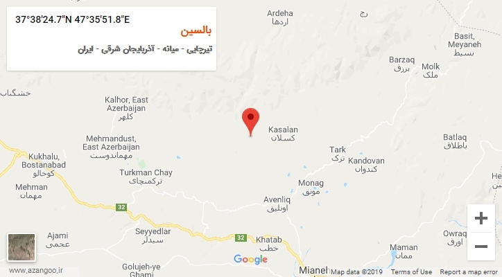 روستای بالسین بر روی نقشه