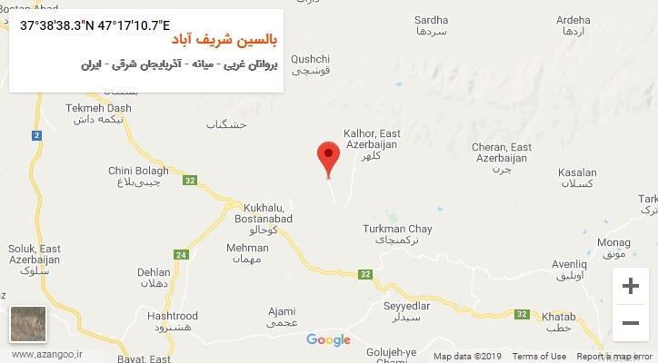 روستای بالسین شریف آباد بر روی نقشه